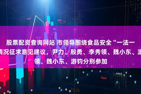 股票配资查询网站 市领导围绕食品安全“一法一规定”实施情况征求意见建议，尹力、殷勇、李秀领、魏小东、游钧分别参加